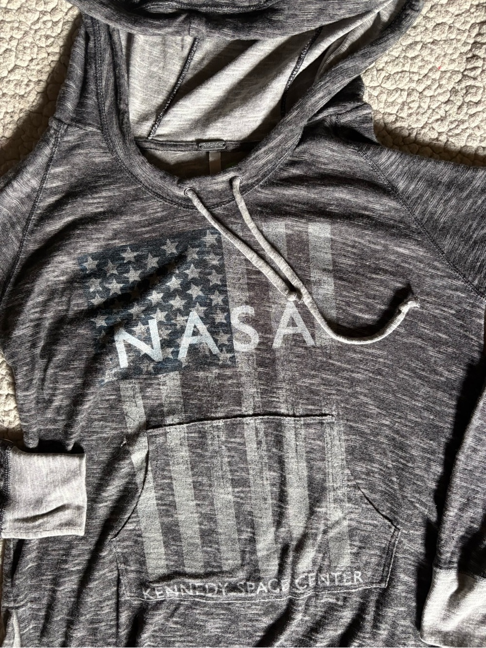Tech Styles NASA Kennedy Space Center Lightweight Hooded Long-Sleeve Top